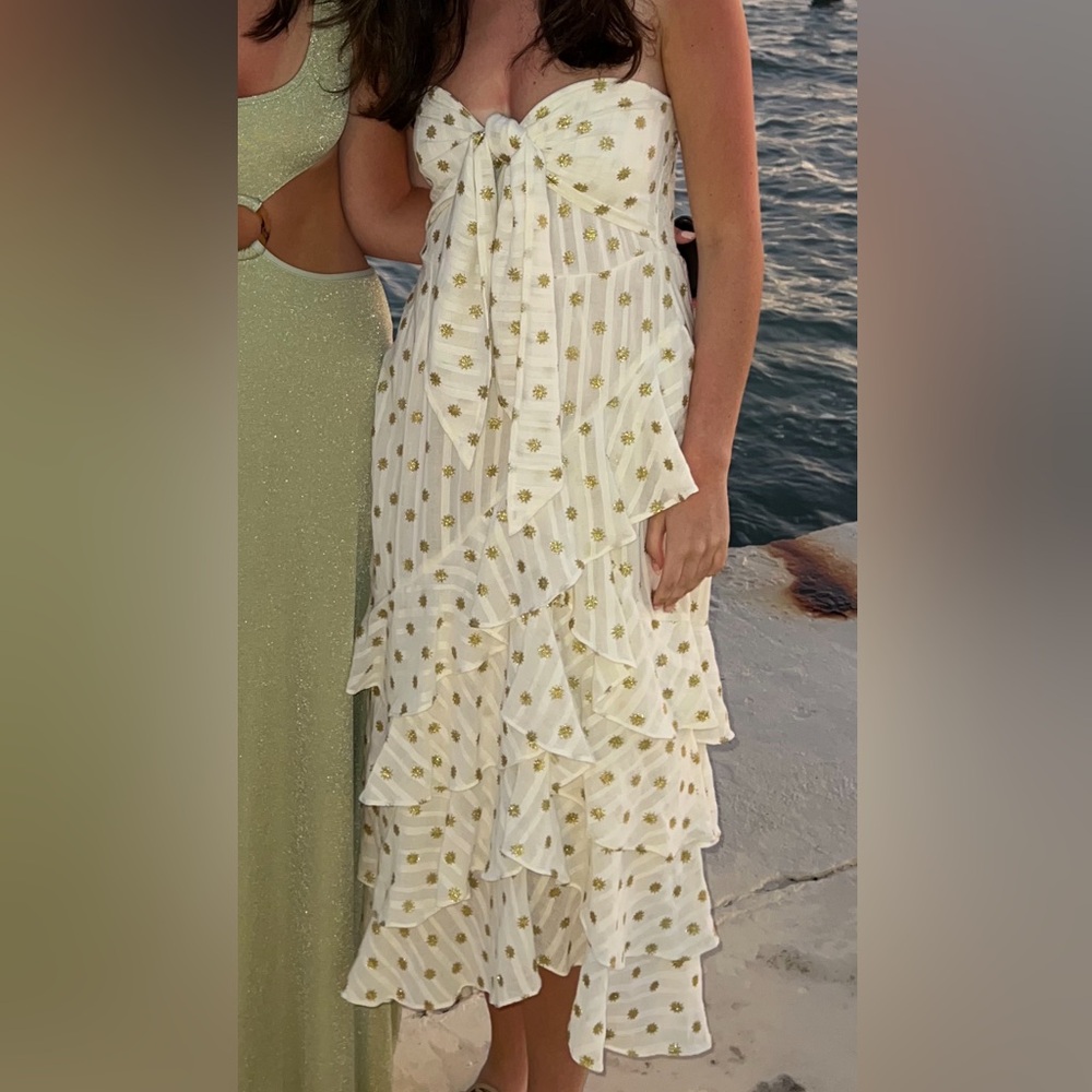 Sundress Brand- strapless ruffle dress